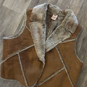 Woman’s Brown Faux Fur Women's Vest Sz XL